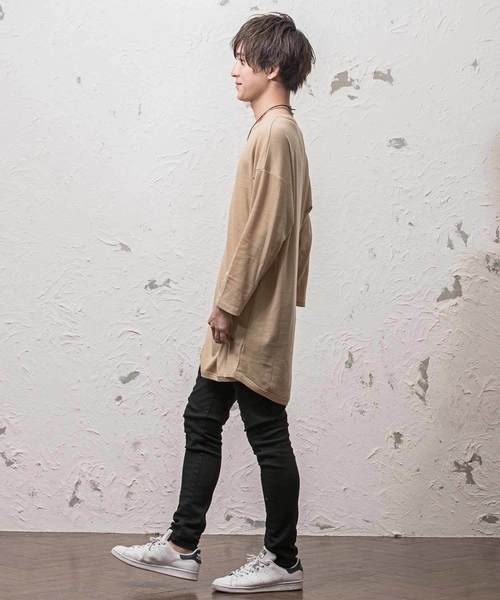 MinoriTY（マイノリティ）の「ワッフルオーバーサイズロングスリーブTシャツ（Tシャツ/カットソー・メンズ・ワイン/ライトグレー/ベージュ/ネイビー/ブラック・L/M）」の6枚目の写真