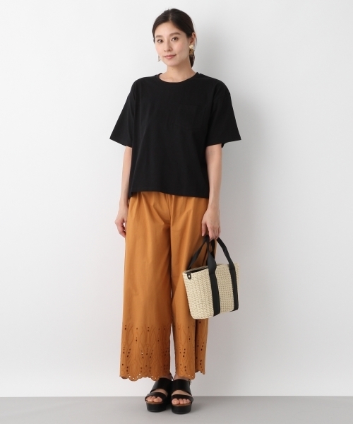 LEPSIM（レプシィム）の「USA/コットンポケツキビッグTシャツ　799469（Tシャツ/カットソー・レディース・オフホワイト/ホワイト×ブラック/ブラック/パープル/ブラウン・FREE）」の10枚目の写真