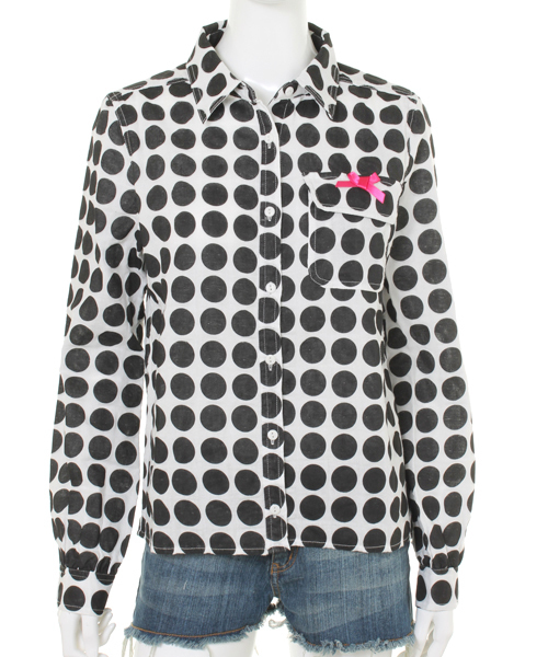 WC（ダブル シー）の「wc/ドットガーゼシャツ（シャツ/ブラウス・レディース・ブラック/ネイビー/イエロー・FREE）」の5枚目の写真