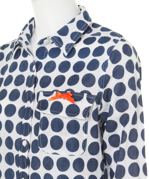 WC（ダブル シー）の「wc/ドットガーゼシャツ（シャツ/ブラウス・レディース・ブラック/ネイビー/イエロー・FREE）」の8枚目の写真