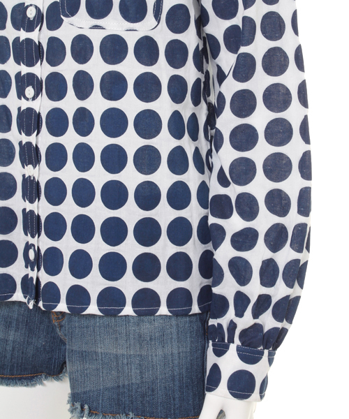 WC（ダブル シー）の「wc/ドットガーゼシャツ（シャツ/ブラウス・レディース・ブラック/ネイビー/イエロー・FREE）」の9枚目の写真