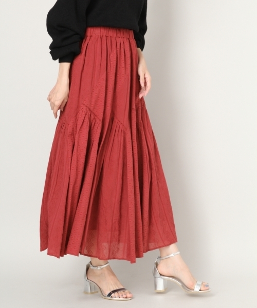 LOWRYS FARM（ローリーズファーム）の「カットドビースカート　802985（スカート・レディース・ブラック/ブラウン/レッド・FREE）」の3枚目の写真