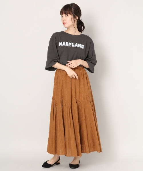 LOWRYS FARM（ローリーズファーム）の「カットドビースカート　802985（スカート・レディース・ブラック/ブラウン/レッド・FREE）」の6枚目の写真