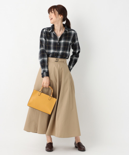 GLOBAL WORK（グローバルワーク）の「ベルトチノマキシフレアスカート/804887（スカート・レディース・ブラック/カーキ/ベージュ・LARGE/MEDIUM）」の5枚目の写真