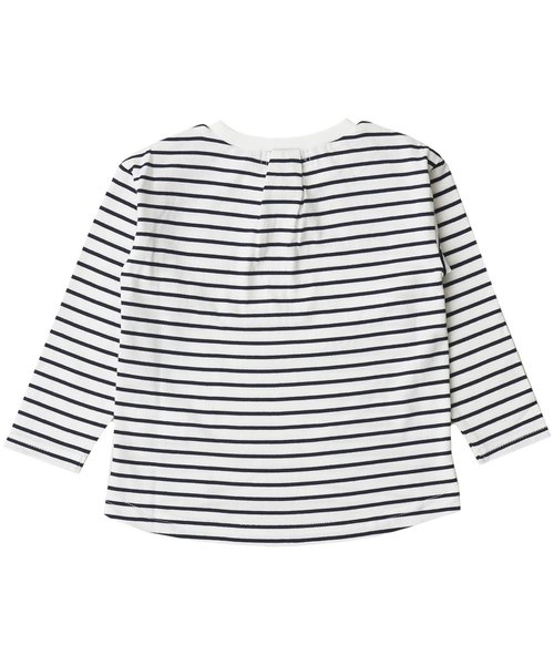 Otonato(オトナト)の「ワッペンボーダーTシャツ(Tシャツ/カットソー・キッズ・ブラウン/オフホワイト・90/120/80/100/130/110/140/95)」の3枚目の写真