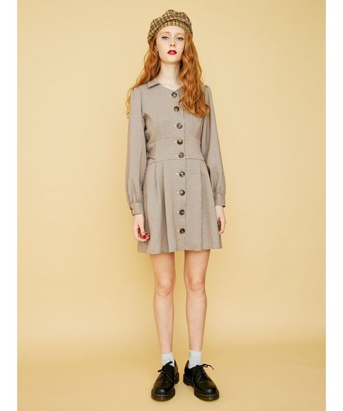 jouetie（ジュエティ）の「レトロカラーワンピース（ワンピース・レディース・オフホワイト/ブラウン/カーキ・MEDIUM）」の5枚目の写真