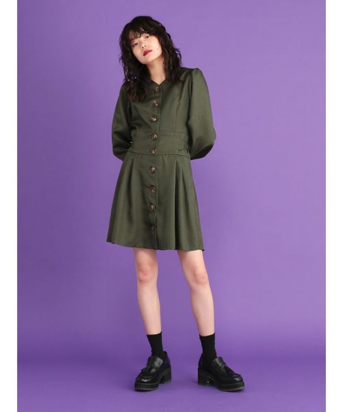 jouetie（ジュエティ）の「レトロカラーワンピース（ワンピース・レディース・オフホワイト/ブラウン/カーキ・MEDIUM）」の8枚目の写真