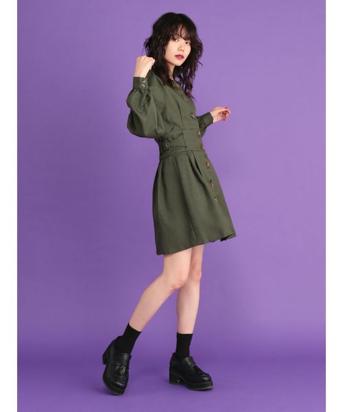 jouetie（ジュエティ）の「レトロカラーワンピース（ワンピース・レディース・オフホワイト/ブラウン/カーキ・MEDIUM）」の9枚目の写真