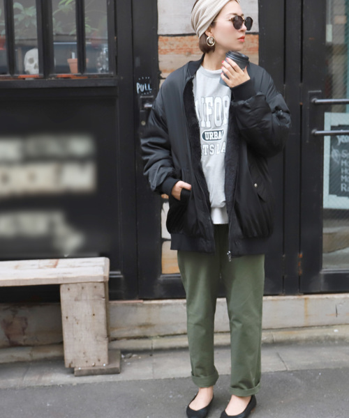 coca(coca)(コカ)の「【2WAY】MA-1×ボアリバーシブルブルゾン(ブルゾン・レディース・ブラック/カーキ/ブラウン・ONE SIZE)」の9枚目の写真