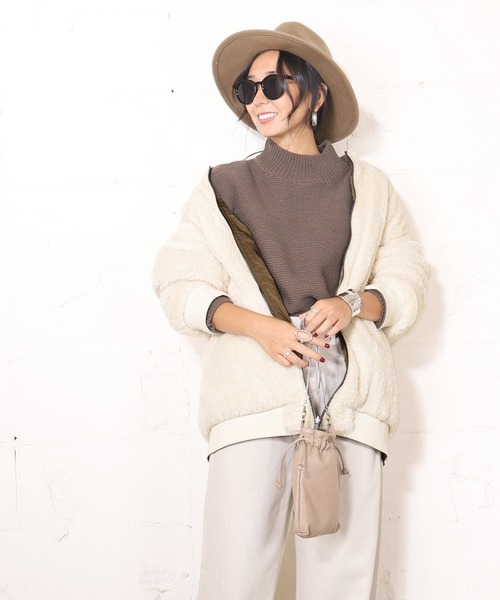 coca(coca)(コカ)の「【2WAY】MA-1×ボアリバーシブルブルゾン(ブルゾン・レディース・ブラック/カーキ/ブラウン・ONE SIZE)」の15枚目の写真