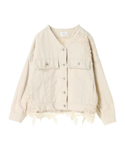 Editt by YECCA VECCA（エディットバイイェッカヴェッカ）の「レ－ス＆フリンジジャケット①（ブルゾン・レディース・アイボリー・フリー）」の14枚目の写真