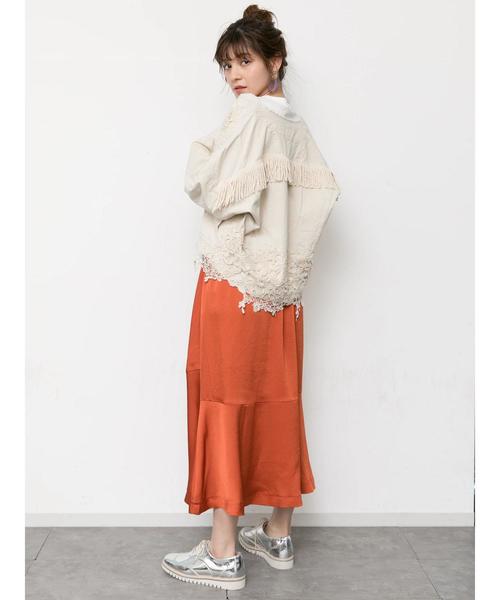 Editt by YECCA VECCA（エディットバイイェッカヴェッカ）の「レ－ス＆フリンジジャケット①（ブルゾン・レディース・アイボリー・フリー）」の6枚目の写真