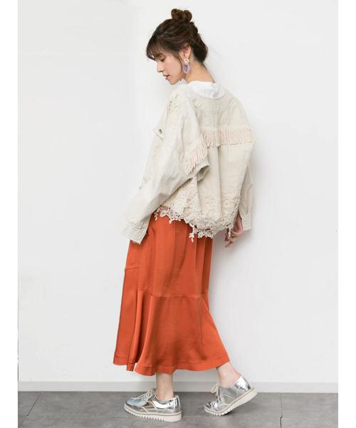 Editt by YECCA VECCA（エディットバイイェッカヴェッカ）の「レ－ス＆フリンジジャケット①（ブルゾン・レディース・アイボリー・フリー）」の12枚目の写真