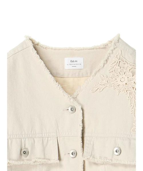 Editt by YECCA VECCA（エディットバイイェッカヴェッカ）の「レ－ス＆フリンジジャケット①（ブルゾン・レディース・アイボリー・フリー）」の17枚目の写真