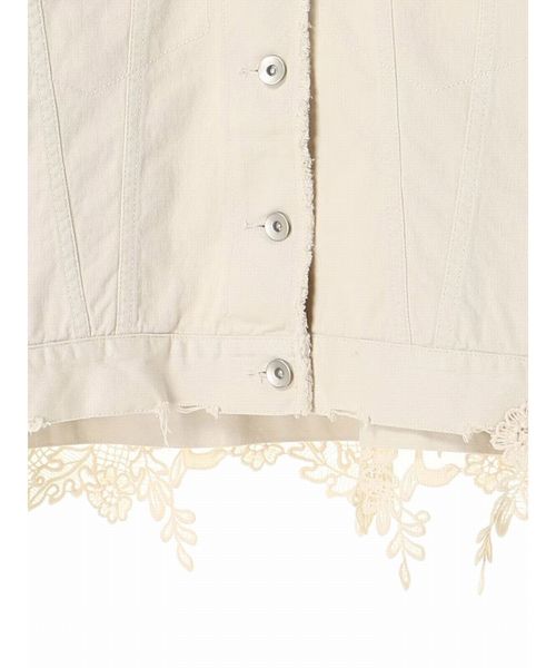 Editt by YECCA VECCA（エディットバイイェッカヴェッカ）の「レ－ス＆フリンジジャケット①（ブルゾン・レディース・アイボリー・フリー）」の2枚目の写真