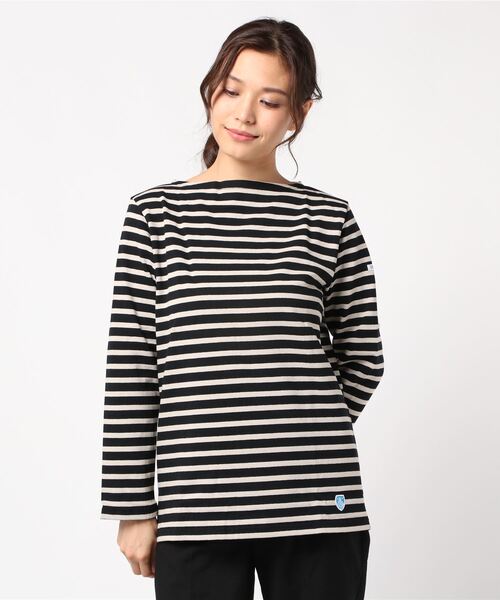 ORCIVAL（オーシバル）の「ORCIVAL / オーシバル　コットンロードロングスリーブバスクシャツボーダー ＃B211ST / ロンT（Tシャツ/カットソー・レディース・ライトグレー/サックスブルー/ピンク/ミント/ネイビー/ナチュラル/ブラウン/ブラック/ベージュ/オレンジ/グリーン/スカイブルー/サンドベージュ/グレー系その他/チャコールグレー・1/2/3）」の20枚目の写真