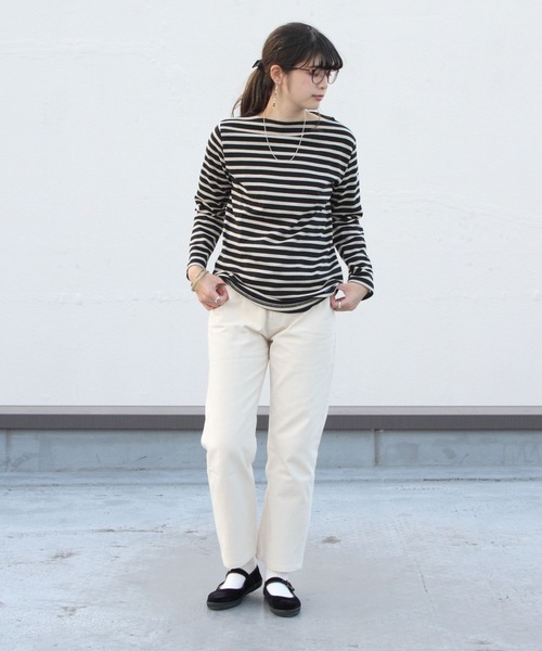 ORCIVAL（オーシバル）の「ORCIVAL / オーシバル　コットンロードロングスリーブバスクシャツボーダー ＃B211ST / ロンT（Tシャツ/カットソー・レディース・ライトグレー/サックスブルー/ピンク/ミント/ネイビー/ナチュラル/ブラウン/ブラック/ベージュ/オレンジ/グリーン/スカイブルー/サンドベージュ/グレー系その他/チャコールグレー・1/2/3）」の18枚目の写真