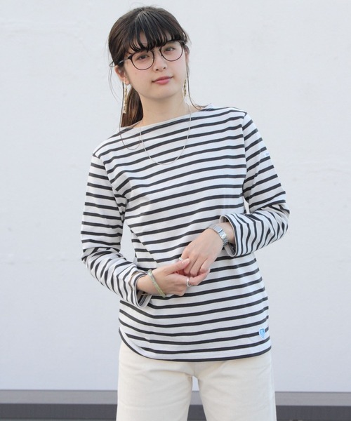 ORCIVAL（オーシバル）の「ORCIVAL / オーシバル　コットンロードロングスリーブバスクシャツボーダー ＃B211ST / ロンT（Tシャツ/カットソー・レディース・ライトグレー/サックスブルー/ピンク/ミント/ネイビー/ナチュラル/ブラウン/ブラック/ベージュ/オレンジ/グリーン/スカイブルー/サンドベージュ/グレー系その他/チャコールグレー・1/2/3）」の21枚目の写真