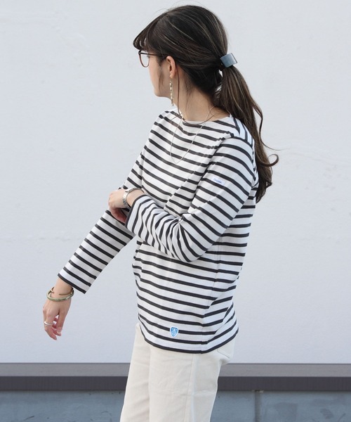 ORCIVAL（オーシバル）の「ORCIVAL / オーシバル　コットンロードロングスリーブバスクシャツボーダー ＃B211ST / ロンT（Tシャツ/カットソー・レディース・ライトグレー/サックスブルー/ピンク/ミント/ネイビー/ナチュラル/ブラウン/ブラック/ベージュ/オレンジ/グリーン/スカイブルー/サンドベージュ/グレー系その他/チャコールグレー・1/2/3）」の22枚目の写真