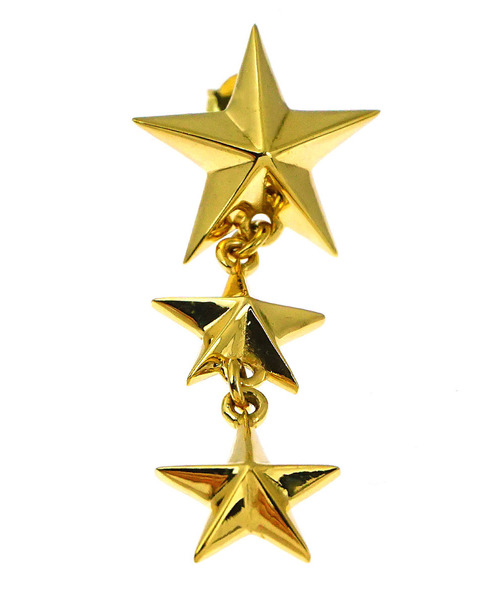 blackdia by 7JEWELRY(ブラックダイヤバイセブンジュエリー)の「blackdia by 7JEWELRY 24KGP 3連スターピアス(ピアス(片耳用)・メンズ・ゴールド・FREE)」の6枚目の写真