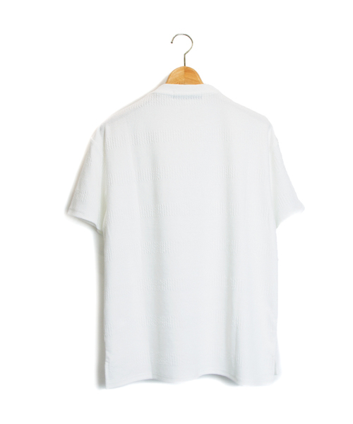 Luv maison（ラブメゾン）の「LUV・ボーダージャガード半袖 Tシャツ（Tシャツ/カットソー・メンズ・ブラック/ホワイト/ピンク・L/M）」の7枚目の写真