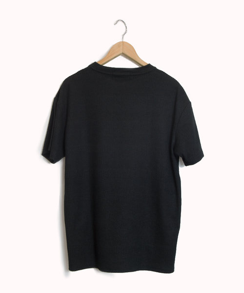 Luv maison（ラブメゾン）の「LUV・ボーダージャガード半袖 Tシャツ（Tシャツ/カットソー・メンズ・ブラック/ホワイト/ピンク・L/M）」の9枚目の写真