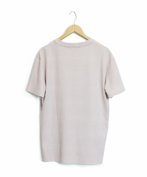 Luv maison（ラブメゾン）の「LUV・ボーダージャガード半袖 Tシャツ（Tシャツ/カットソー・メンズ・ブラック/ホワイト/ピンク・L/M）」の11枚目の写真