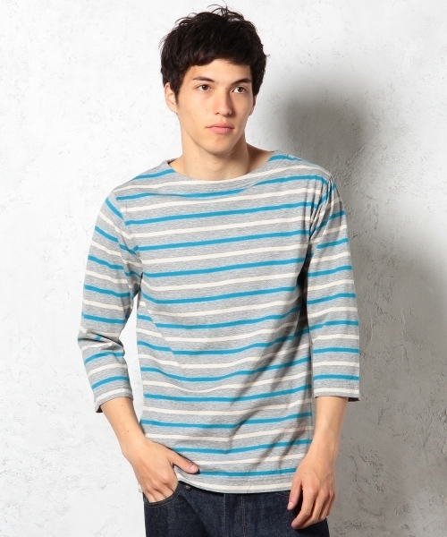 green label relaxing（グリーンレーベルリラクシング）の「◎MLT/BORDER BOAT 7/SLカットソー ◆（Tシャツ/カットソー・メンズ・ホワイト/グレー/コバルトブルー/ブラック・LARGE/SMALL/MEDIUM/X-LARGE）」の3枚目の写真