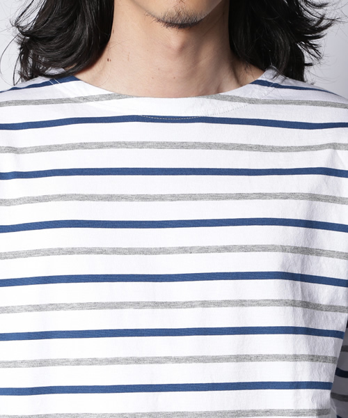 green label relaxing（グリーンレーベルリラクシング）の「◎MLT/BORDER BOAT 7/SLカットソー ◆（Tシャツ/カットソー・メンズ・ホワイト/グレー/コバルトブルー/ブラック・LARGE/SMALL/MEDIUM/X-LARGE）」の9枚目の写真