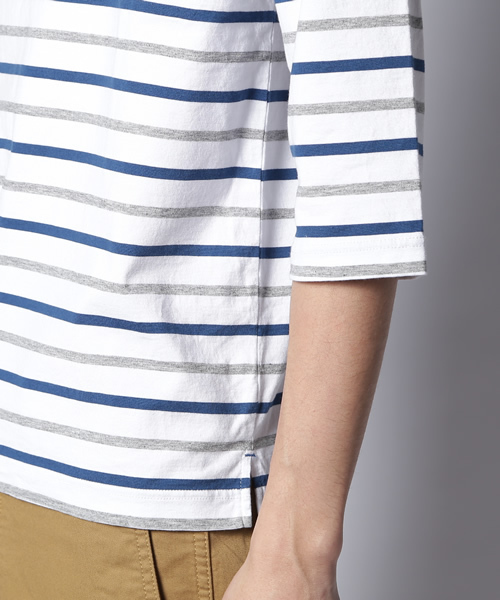 green label relaxing（グリーンレーベルリラクシング）の「◎MLT/BORDER BOAT 7/SLカットソー ◆（Tシャツ/カットソー・メンズ・ホワイト/グレー/コバルトブルー/ブラック・LARGE/SMALL/MEDIUM/X-LARGE）」の10枚目の写真