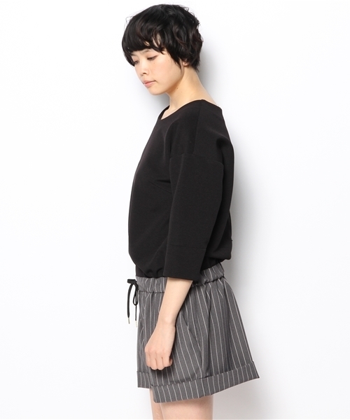 NANO universe（ナノユニバース）の「グログラン*ストライプサロペット（サロペット/オーバーオール・レディース・オフホワイト/ブラック・FREE）」の4枚目の写真