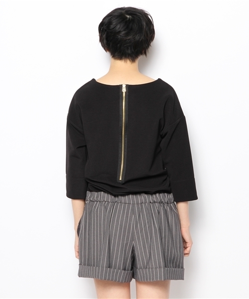 NANO universe（ナノユニバース）の「グログラン*ストライプサロペット（サロペット/オーバーオール・レディース・オフホワイト/ブラック・FREE）」の5枚目の写真