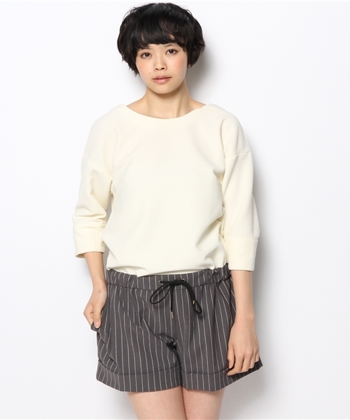 NANO universe（ナノユニバース）の「グログラン*ストライプサロペット（サロペット/オーバーオール・レディース・オフホワイト/ブラック・FREE）」の13枚目の写真