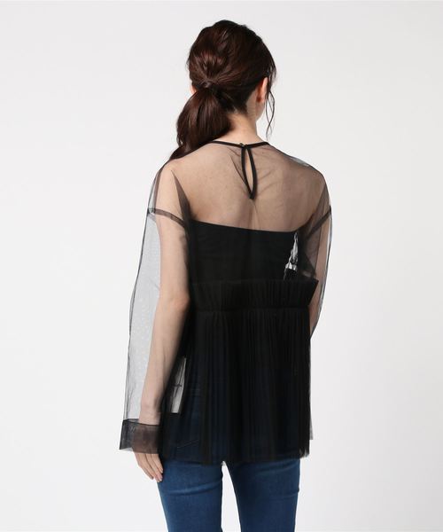 TARO HORIUCHI（タロウ ホリウチ）の「【TARO HORIUCHI】プリーツヘムブラウス（シャツ/ブラウス・レディース・ブラック・FREE）」の3枚目の写真