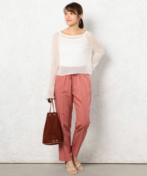 Cheek(チーク)の「ドロストテーパードパンツ(その他パンツ・レディース・ブラック/ベージュ/ピンク・MEDIUM)」の6枚目の写真