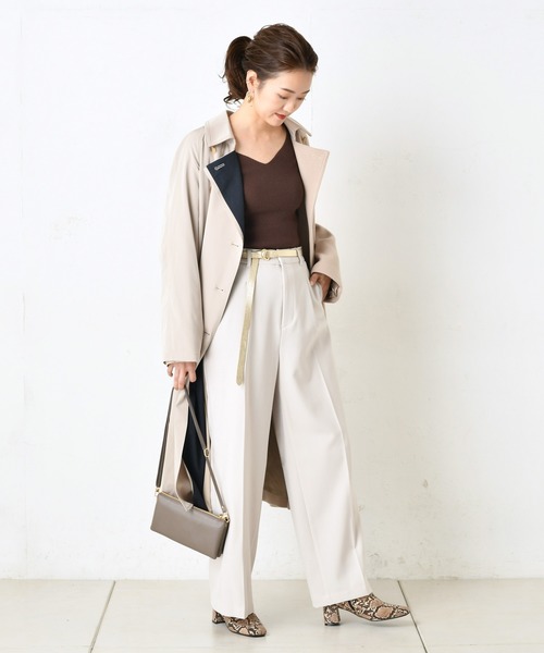 DouDou（ドゥドゥ）の「ゆるVプルオーバー（ニット/セーター・レディース・オフホワイト/ブラック/ダークブラウン/グレイッシュベージュ/ブラウン系その他/ブルー・FREE）」の12枚目の写真