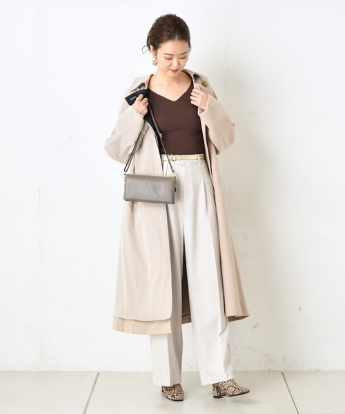 DouDou（ドゥドゥ）の「ゆるVプルオーバー（ニット/セーター・レディース・オフホワイト/ブラック/ダークブラウン/グレイッシュベージュ/ブラウン系その他/ブルー・FREE）」の9枚目の写真