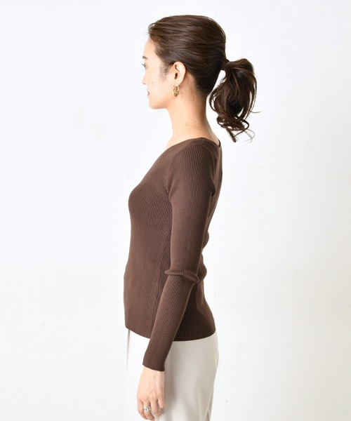 DouDou（ドゥドゥ）の「ゆるVプルオーバー（ニット/セーター・レディース・オフホワイト/ブラック/ダークブラウン/グレイッシュベージュ/ブラウン系その他/ブルー・FREE）」の14枚目の写真