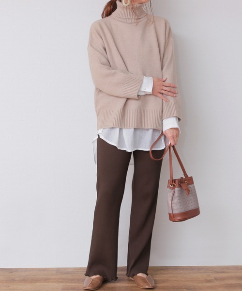 reca（レカ）の「メローリブパンツ（その他パンツ・レディース・ブラック/ブラウン/ベージュ/モカ/ダークベージュ・FREE）」の19枚目の写真