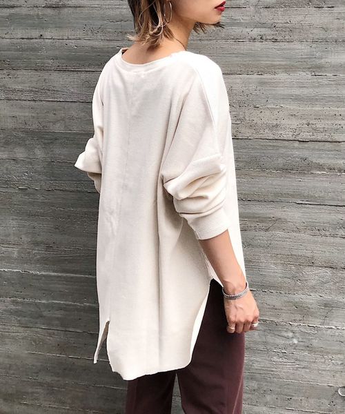 PAGEBOY（ページボーイ）の「ホックヘンリーネックプルオーバー（Tシャツ/カットソー・レディース・オフホワイト/ブラック/ブラック系その他/ベージュ・FREE）」の2枚目の写真