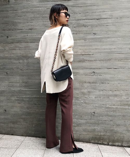 PAGEBOY（ページボーイ）の「ホックヘンリーネックプルオーバー（Tシャツ/カットソー・レディース・オフホワイト/ブラック/ブラック系その他/ベージュ・FREE）」の8枚目の写真