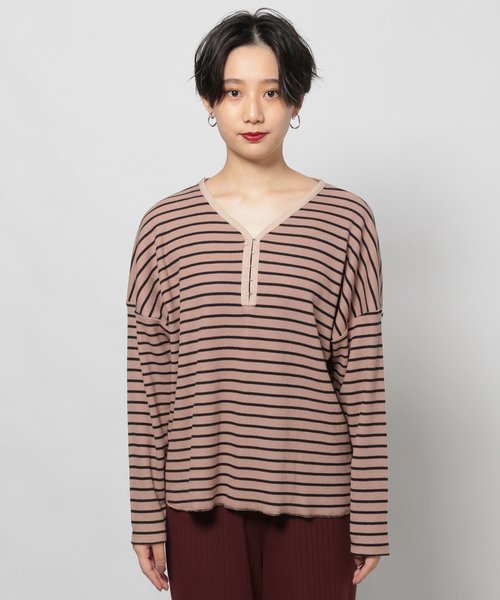 PAGEBOY（ページボーイ）の「ホックヘンリーネックプルオーバー（Tシャツ/カットソー・レディース・オフホワイト/ブラック/ブラック系その他/ベージュ・FREE）」の18枚目の写真