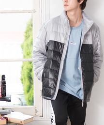 FILA/フィラ ブランド ロゴ ハイネック 切替シレ ダウン ジャケット ブルゾン ジャンパー