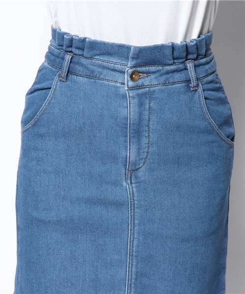 CIAOPANIC（チャオパニック）の「カットライクデニムコクーンSK（スカート・レディース・ライトブルー/オフホワイト・FREE）」の3枚目の写真