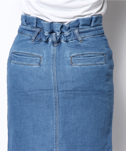 CIAOPANIC（チャオパニック）の「カットライクデニムコクーンSK（スカート・レディース・ライトブルー/オフホワイト・FREE）」の4枚目の写真