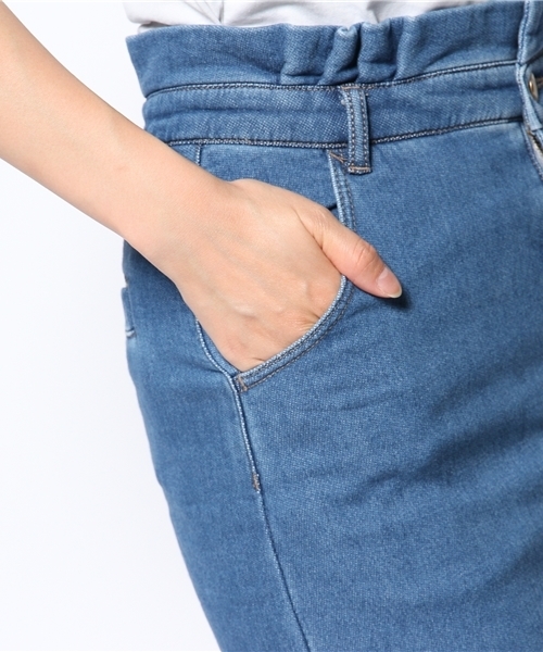 CIAOPANIC（チャオパニック）の「カットライクデニムコクーンSK（スカート・レディース・ライトブルー/オフホワイト・FREE）」の5枚目の写真