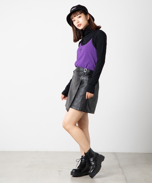 WEGO（ウィゴー）の「WEGO/【2点セット】キャミセットハイネックロンT（Tシャツ/カットソー・レディース・パープル/ブラック・FREE）」の9枚目の写真