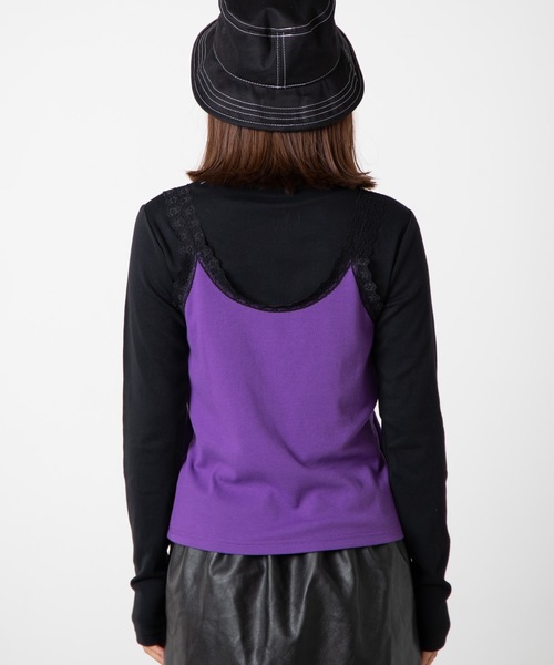 WEGO（ウィゴー）の「WEGO/【2点セット】キャミセットハイネックロンT（Tシャツ/カットソー・レディース・パープル/ブラック・FREE）」の8枚目の写真