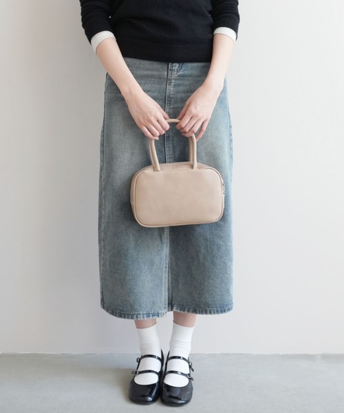 TIDEWAY(タイドウェイ)の「ICY LEATHER MINI BOSTON(ボストンバッグ・レディース・アッシュグレー/ブラック/レッド/オフホワイト・FREE)」の8枚目の写真