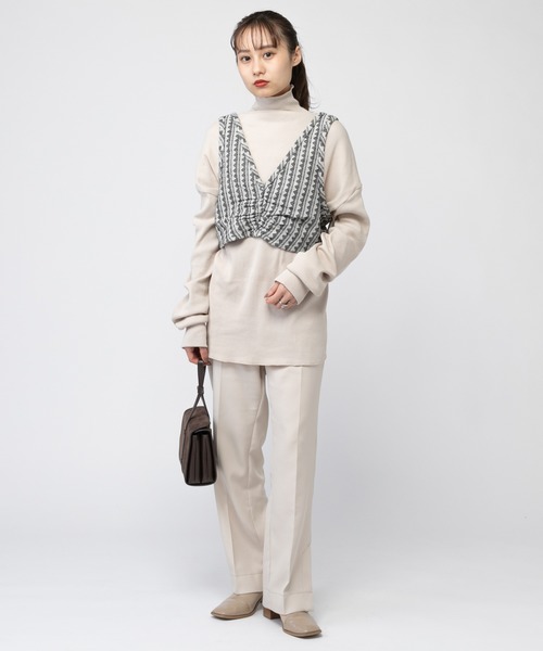 mystic（ミスティック）の「リブBIGタートルプルオーバー（Tシャツ/カットソー・レディース・オフホワイト/ベージュ/サックスブルー/イエロー・FREE）」の5枚目の写真